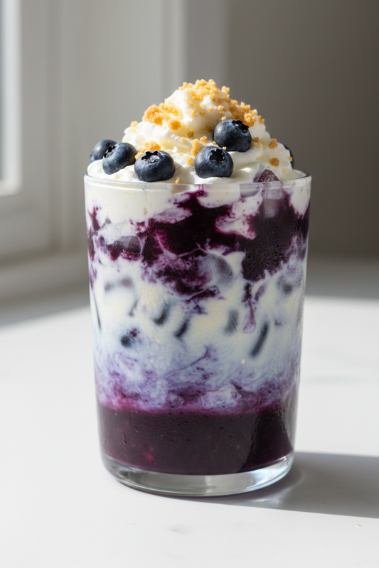 The Ultimate Cookies and Cream + Blueberry Cobbler Drink